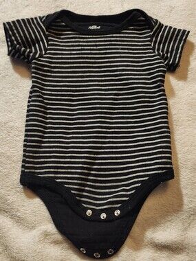 Black & White Striped Baby One-Piece Bodysuit